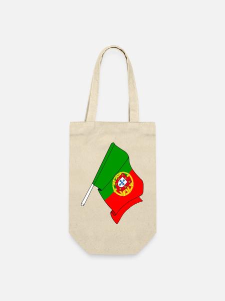 Flagge Portugal - Geschenkbeutel für Flaschen - Natur