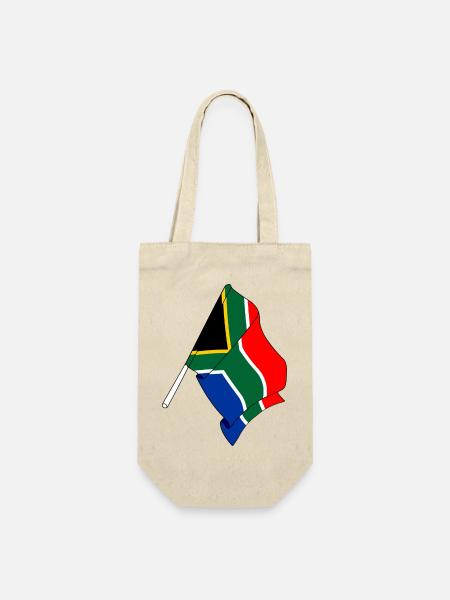 Flagge Südafrika - Geschenkbeutel für Flaschen - Natur