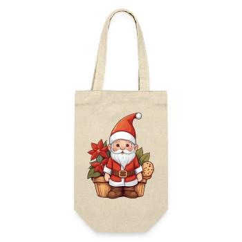 Weihnachts Wichtel - Geschenkbeutel für Flaschen - Natur - Vorne