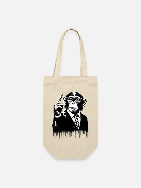 Lehrer. Monkey Life Affenleben - Geschenkbeutel für Flaschen - Natur