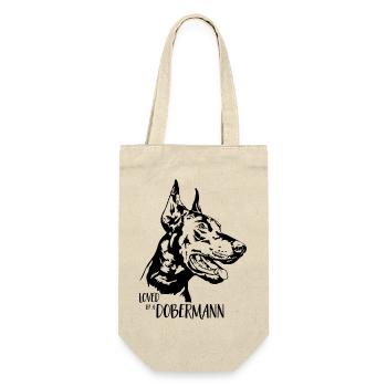 Aimé par un chien Doberman disant Wilsigns - Sac à bouteille - nature - Devant