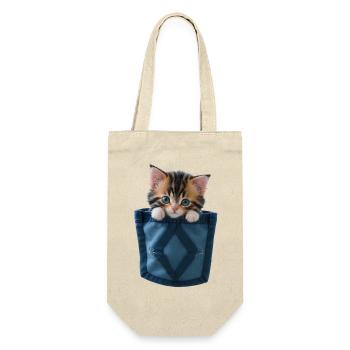 Chat dans un sac chaton mignon - Sac à bouteille - nature - Devant