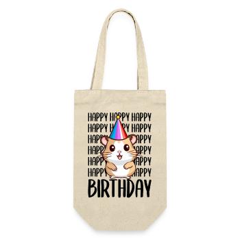 Happy Birthday cute little hamster birthday - Gift Bag for Bottles - nature - Front