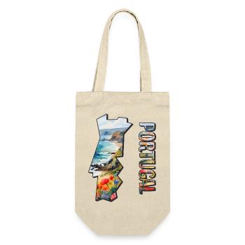 Aquarell Landkarte Portugal - Geschenkbeutel für Flaschen - Natur - Vorne