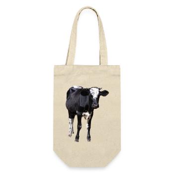 funny cow black and white gift farmer - Gift Bag for Bottles - nature - Front