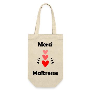 GELIEBTE. VIELEN DANK. DANKE HERRIN. GESCHENK - Geschenkbeutel für Flaschen - Natur - Vorne
