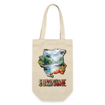 Watercolor Map of Suriname - Gift Bag for Bottles - nature - Front