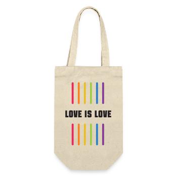 LGBT Pride Monat - Liebe ist Liebe - Geschenkbeutel für Flaschen - Natur - Vorne