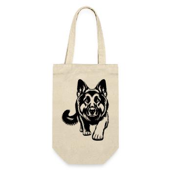 Deutscher schäferhund - Geschenkbeutel für Flaschen - Natur - Vorne