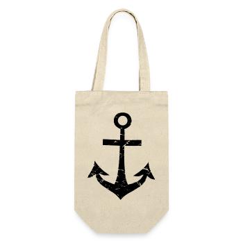 Anchor black Captain used look vintage hope - Gift Bag for Bottles - nature - Front