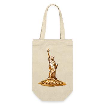Goldene Statue der Freiheitsfackel - Geschenkbeutel für Flaschen - Natur - Vorne