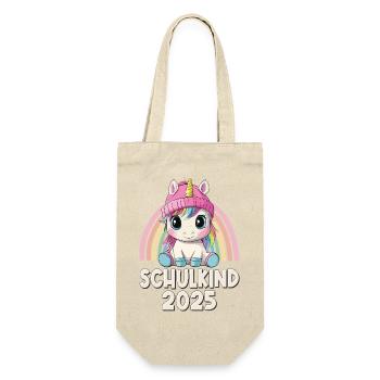 School Child 2025 Unicorn Enrollment School Student - Gift Bag for Bottles - nature - Front
