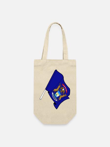 Flagge von Michigan - Geschenkbeutel für Flaschen - Natur
