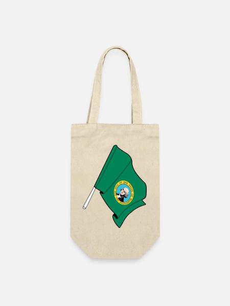 Flagge von Washington - Geschenkbeutel für Flaschen - Natur