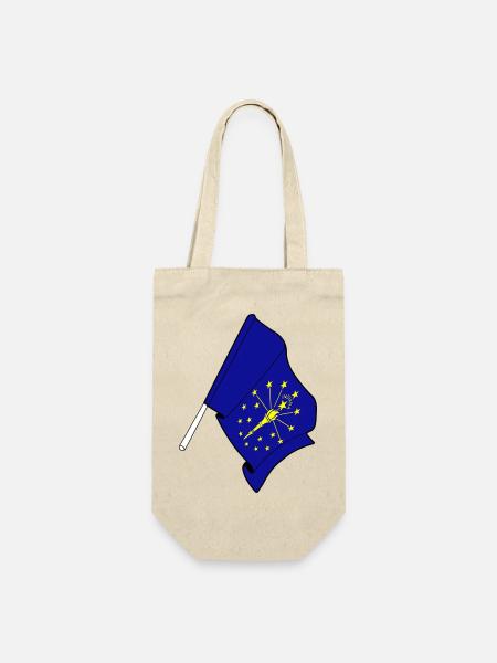 Indiana Flagge - Geschenkbeutel für Flaschen - Natur