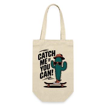 Catch Me If You Can! Cactus Skateboarder - Gift Bag for Bottles - nature - Front
