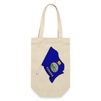 Flagge von Kansas - Geschenkbeutel für Flaschen - Natur - Vorne