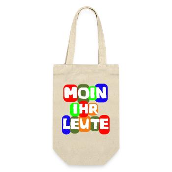 Sprache Shirt Moin ihr Leute spass - Geschenkbeutel für Flaschen - Natur - Vorne