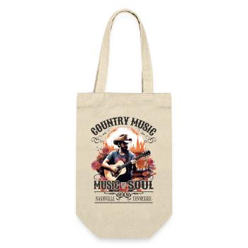 Musique country Guitare Guitariste Chanteur Vintage - Sac à bouteille - nature - Devant