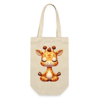 Cute Giraffe Yoga Meditation Relaxation Cartoon - Gift Bag for Bottles - nature - Front