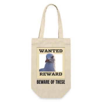 Humorvolles Möwe-Fahndungsposter - Geschenkbeutel für Flaschen - Natur - Vorne
