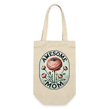 Awesome Mom - Gift Bag for Bottles - nature - Front