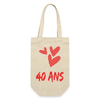 40. 40 YEARS. 40th ANNIVERSARY. 40 YEARS ANNIVERSARY. - Gift Bag for Bottles - nature - Front