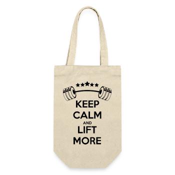 Keep Calm Weightlifting: GYM Silhouette Power - Gift Bag for Bottles - nature - Front