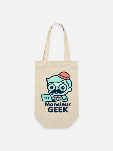 Monsieur Geek Codeur Chic - Sac à bouteille - nature