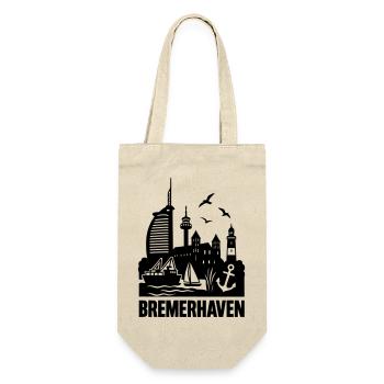 Bremerhaven Silhouette Skyline - Geschenkbeutel für Flaschen - Natur - Vorne
