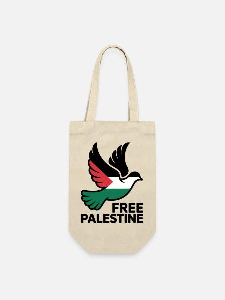 Free Palestine - Gaza T-Shirt - Gavepose til flasker - natur