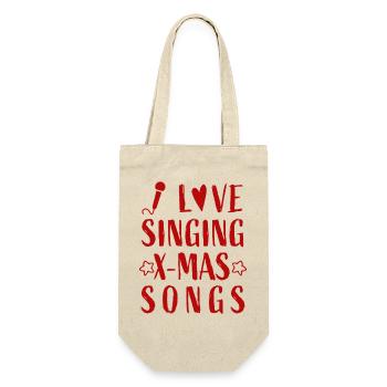 I love singing X-mas Songs - Christmas Advent - Gift Bag for Bottles - nature - Front