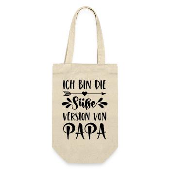 Ich bin die süße Version von Papa - Geschenkbeutel für Flaschen - Natur - Vorne