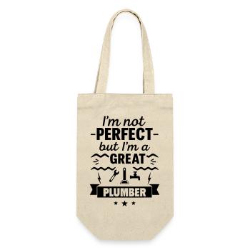 Not perfect but a great plumber - Gift Bag for Bottles - nature - Front