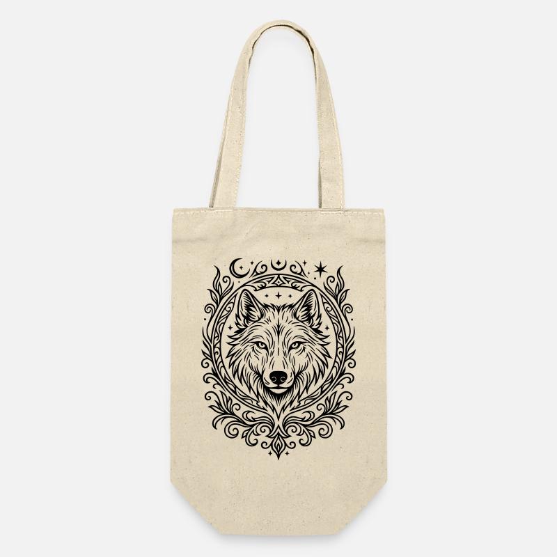 Wolf's Head - Gift Bag for Bottles - nature
