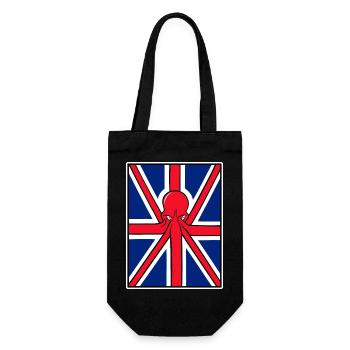Red Octopus Union Jack Flag - Gift Bag for Bottles - black - Front