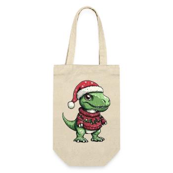Noël de Noël T-Rex Dinosaure - Sac à bouteille - nature - Devant