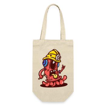 Arbeitermonster mit gelbem Helm - Geschenkbeutel für Flaschen - Natur - Vorne