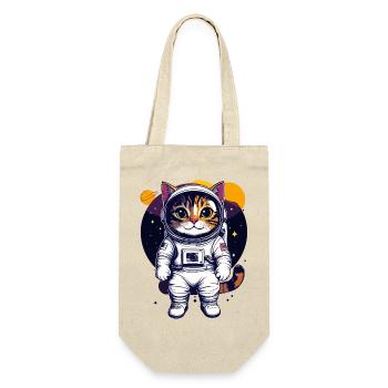 Coole Weltraumkatze Katzenastronaut Katzen Design - Geschenkbeutel für Flaschen - Natur - Vorne