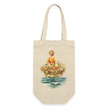 Blumenbad im Meer – Surreales Vintage Motiv - Geschenkbeutel für Flaschen - Natur - Vorne