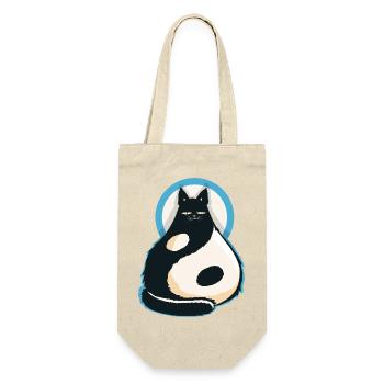 Chat-YinYang - Geschenkbeutel für Flaschen - Natur - Vorne