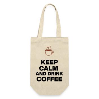 KEEP CALM AND DRINK COFFEE, COFFEE JUNKIE GIFT - Gift Bag for Bottles - nature - Front