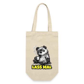 Lass mal. – Grumpy Bär mit Kaffee (Sketch) - Geschenkbeutel für Flaschen - Natur - Vorne