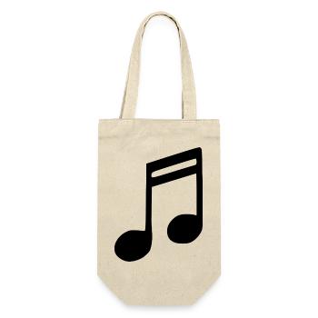 Musik Note Musiknote schwarz - Geschenkbeutel für Flaschen - Natur - Vorne