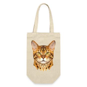 Bengal Katze Leopard Cat Leopardette Bengal Katzen - Geschenkbeutel für Flaschen - Natur - Vorne