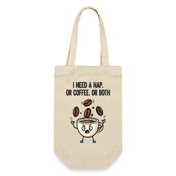 Nickerchen oder Kaffeetassen-Stimmung - Geschenkbeutel für Flaschen - Natur - Vorne