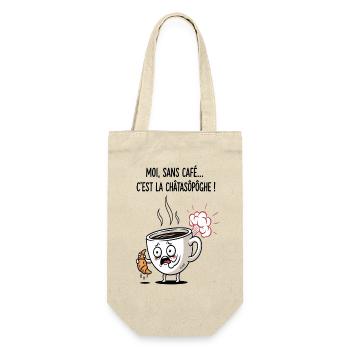 Koffein-Krise-Tassen-Cartoon - Geschenkbeutel für Flaschen - Natur - Vorne