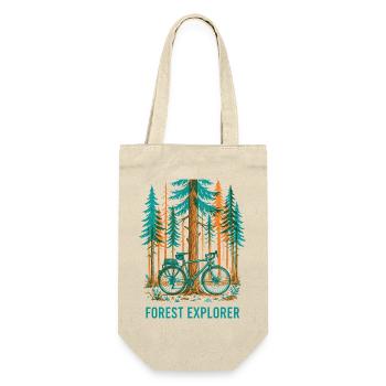 Forest Explorer Risograph Bike Art - Gift Bag for Bottles - nature - Front