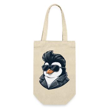 Cool Penguin Sunglasses Rock Roll 60s Hairstyle - Gift Bag for Bottles - nature - Front
