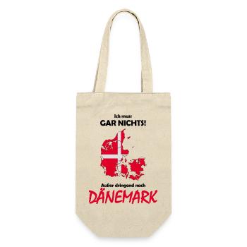 Dänemark Karte mit Flagge und Spruch - Geschenkbeutel für Flaschen - Natur - Vorne